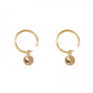 SHINY CIRCLE RING EARRING GOLD PLATED GOLD