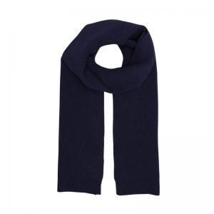 MERINO WOOL SCARF NAVY BLUE