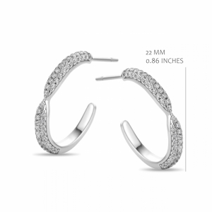 RHODIUM PLATED SET WITH WHITE CZ SILVER