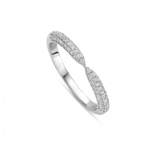 RHODIUM PLATED RING SET WITH WHITE CZ SILVER