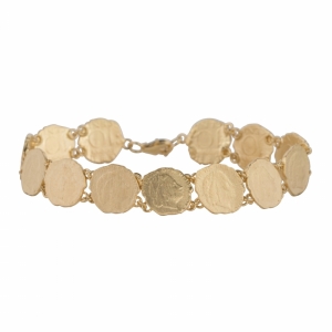 TEN CENT IN A ROW BRACELET GOLD PLATED GOLD