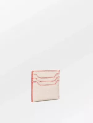 CRINKLED CARD HOLDER PEACH WHIP PINK