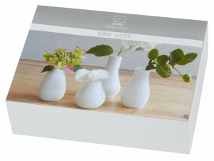 MINI VAASJES - SET VAN 4 - WIT 