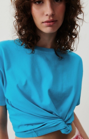 FIZVALLEY - T-SHIRT BLUE AZUR