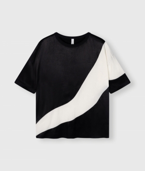 TEE BLOUSE CONTRAST BLACK
