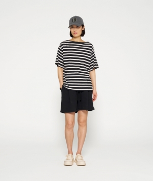 SHORT SLEEVE TEE STRIPES BLACK/LIGHT NAT