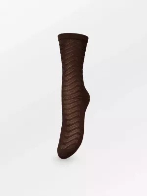 MINA GLITTER SOCK HOT FUDGE BROWN