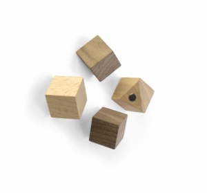 MAGNETEN - HOUTEN KUBUSJES - SET VAN 4 