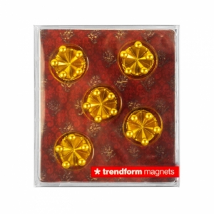 MAGNETEN - GOUDEN KROONTJES - SET VAN 5 