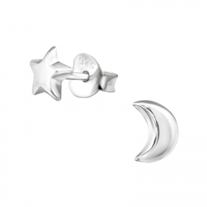 STER & MAANTJE - 925 SILVER EAR STUDS ZILVER
