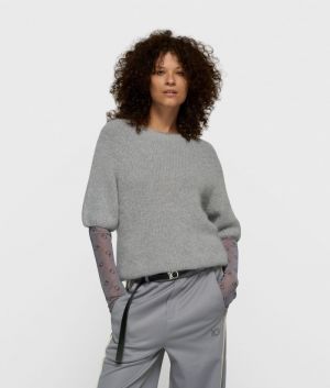SHORT SLEEVE KNIT SWEATER LIGHTE GRAPHITE