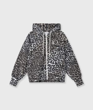 SOFT SCUBA HOODIE LEOPARD ECRU