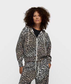SOFT SCUBA HOODIE LEOPARD ECRU