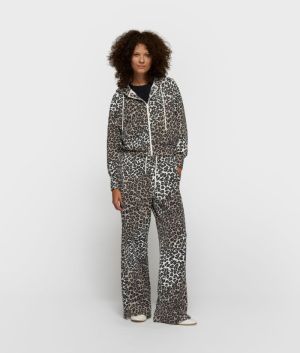SOFT SCUBA HOODIE LEOPARD ECRU