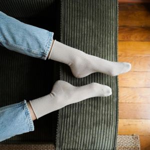 GLITTER LUREX SOCKS ECO FRIENDLY LYOCELL BEIGE