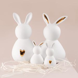 EASTERN PORCELAIN BUNNY LARGE - GOLDEN HEART 