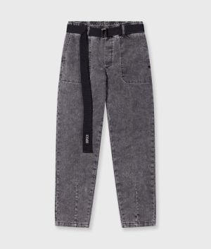 THE BELTED PANTS WASHED BLACK