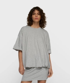 BALLOON TEE LIGHT GREY MELE