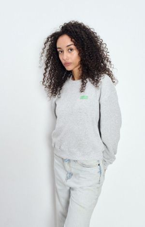 SWEAT ML COL ROND  GRIS
