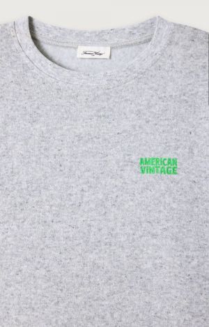 SWEAT ML COL ROND  GRIS