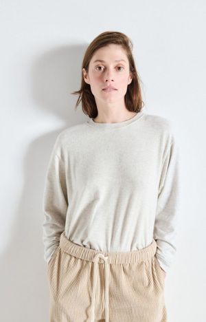 YPAWOOD T-SHIRT COL BATEAU GRIS CHINE
